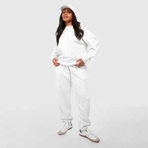 Boohoo Grey Oversized Sweat Set